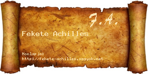 Fekete Achilles névjegykártya